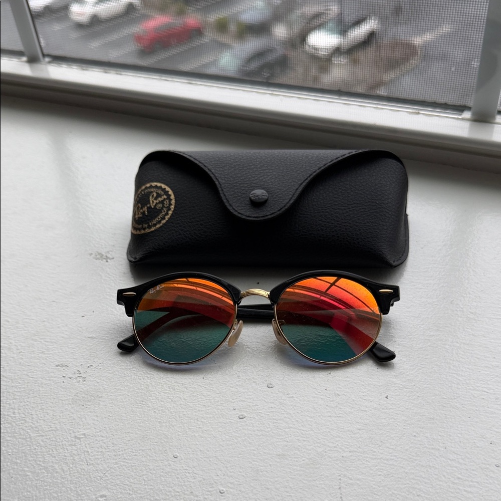 Ray-Ban Clubround Sunglasses with Red Lenses